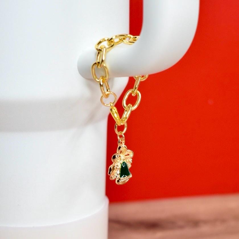Christmas Themed Tumbler Handle Charm Bracelet - Choose Your Charm