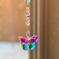 Butterfly Window Suncatcher Crystal Rainbow Light Catcher Prism Decoration Hanging Accessory Sparkling Design Home Decor Beautiful Display Creates Colorful Reflections Sunny Window Ornament Perfect Gift Nature Lovers Whimsical Addition