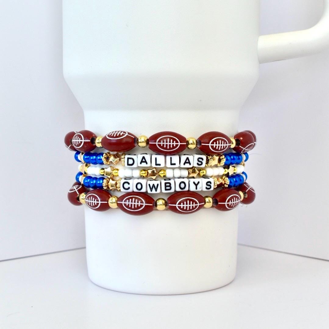 Dallas Cowboys Football Bracelet Stack - 5 Piece Set