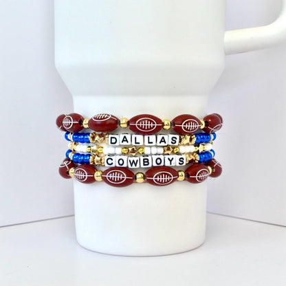 Dallas Cowboys Football Bracelet Stack - 5 Piece Set