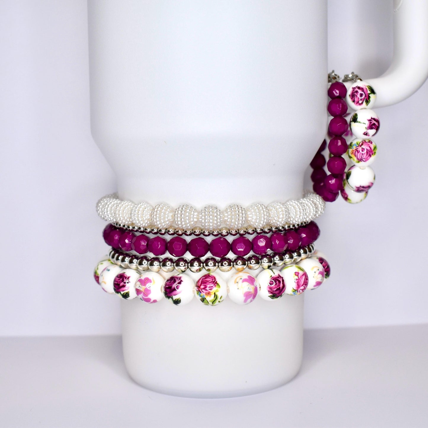 Vintage Rose Bracelet Stack - 5 Piece Set