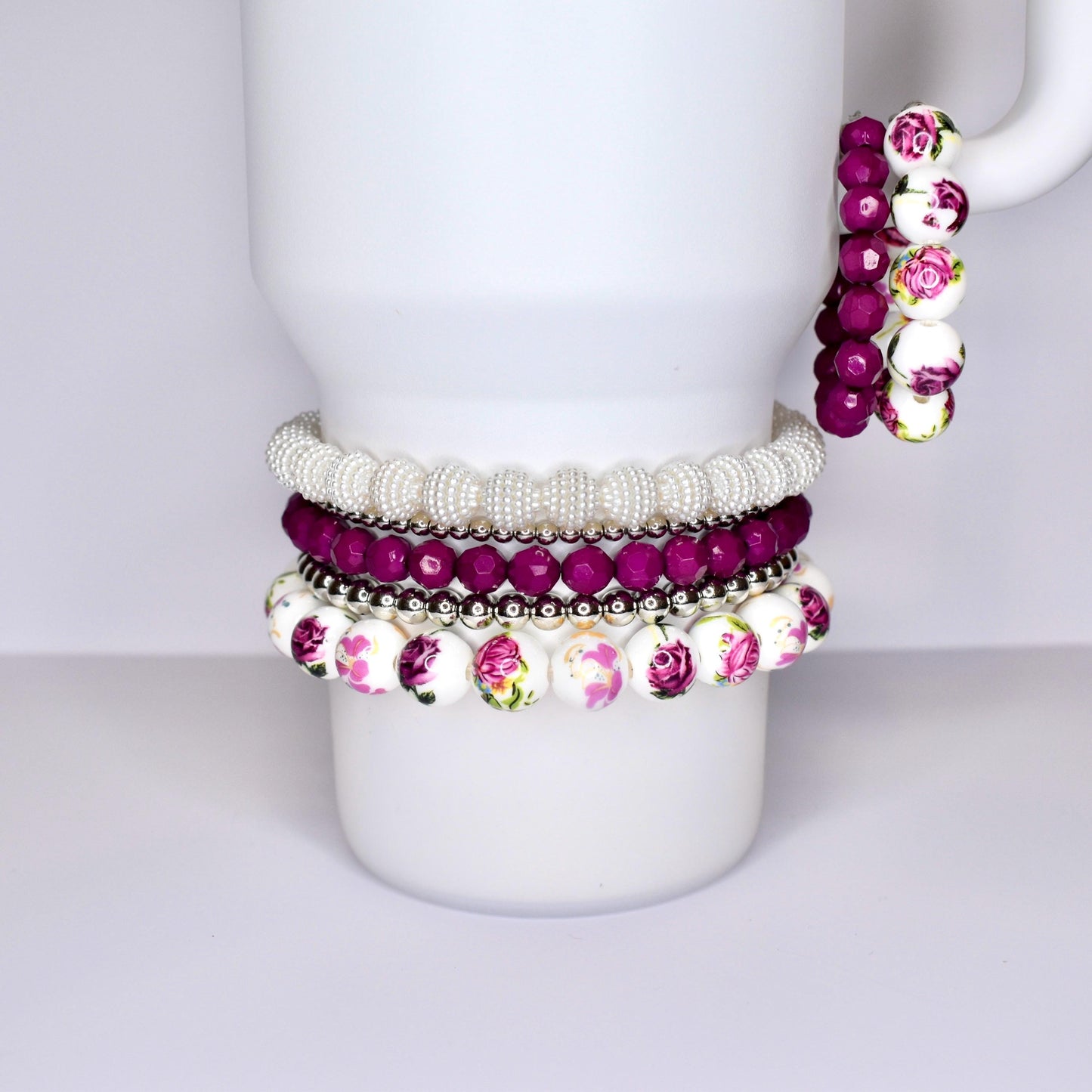 Vintage Rose Bracelet Stack - 5 Piece Set