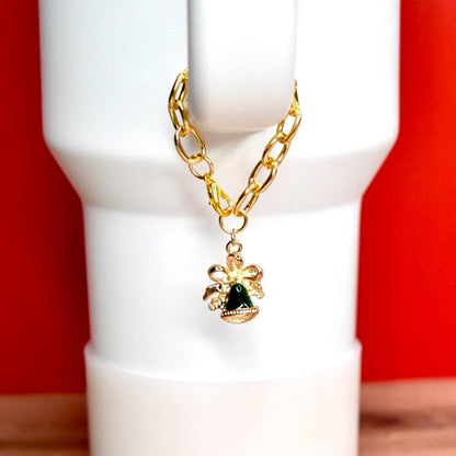 Christmas Themed Tumbler Handle Charm Bracelet - Choose Your Charm