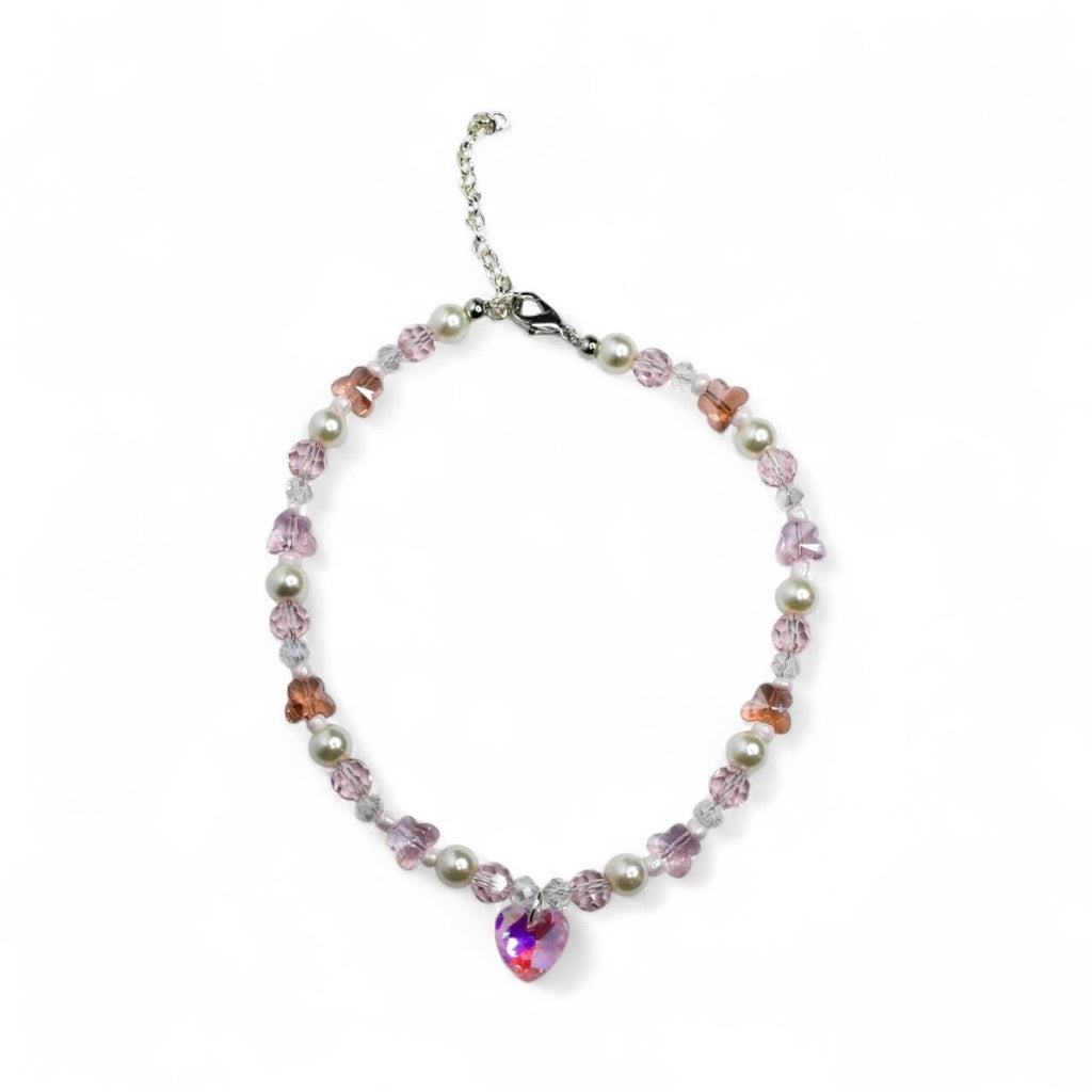 Glinda Crystal Heart and Butterfly Necklace