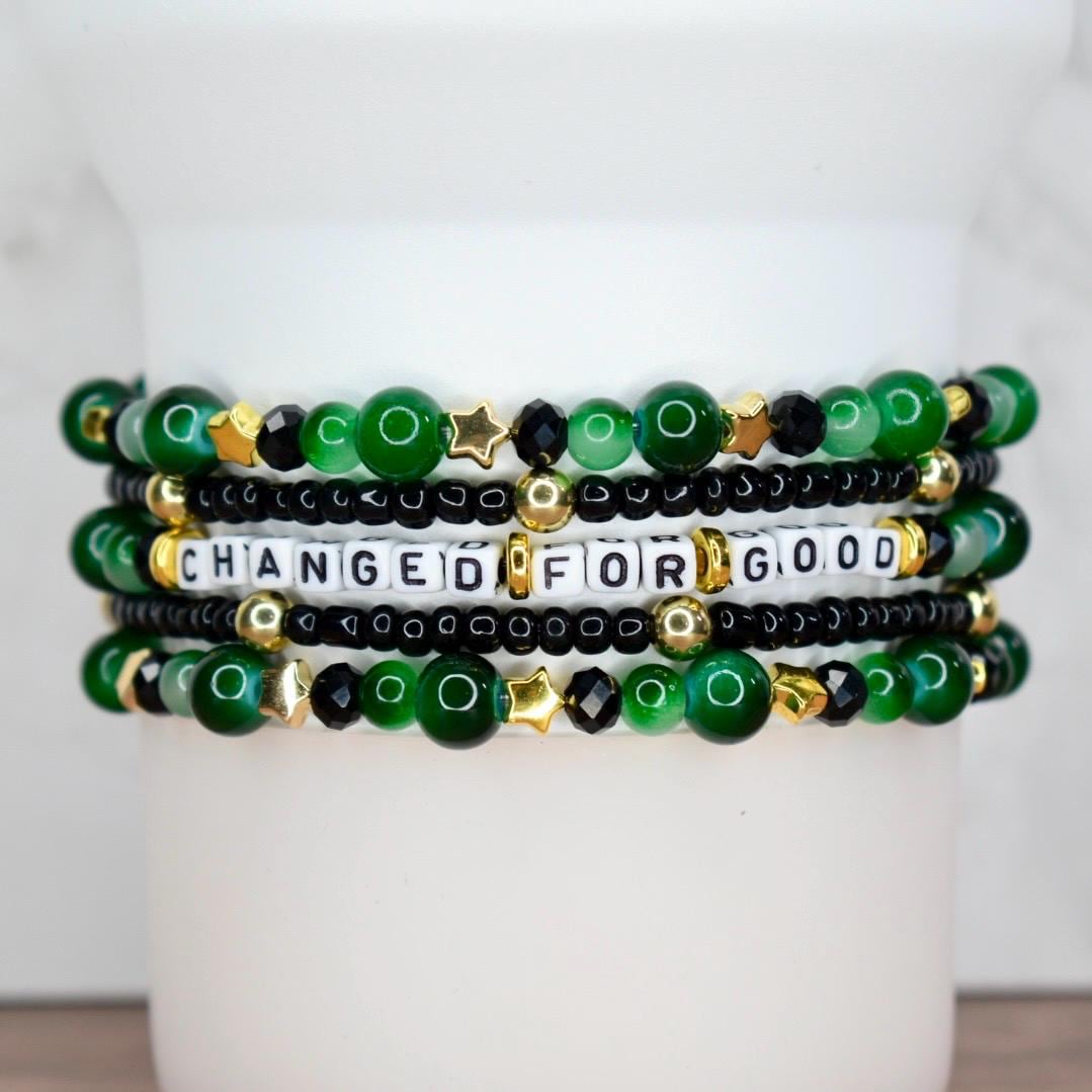 Changed For Good Green & Black Bracelet Stack - 5 Piece Set