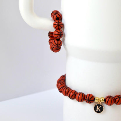 Basketball Bracelet with Initial Charm