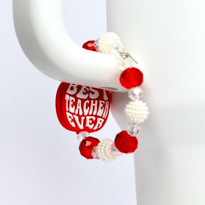 Best Teacher Ever Tumbler Handle Bracelet