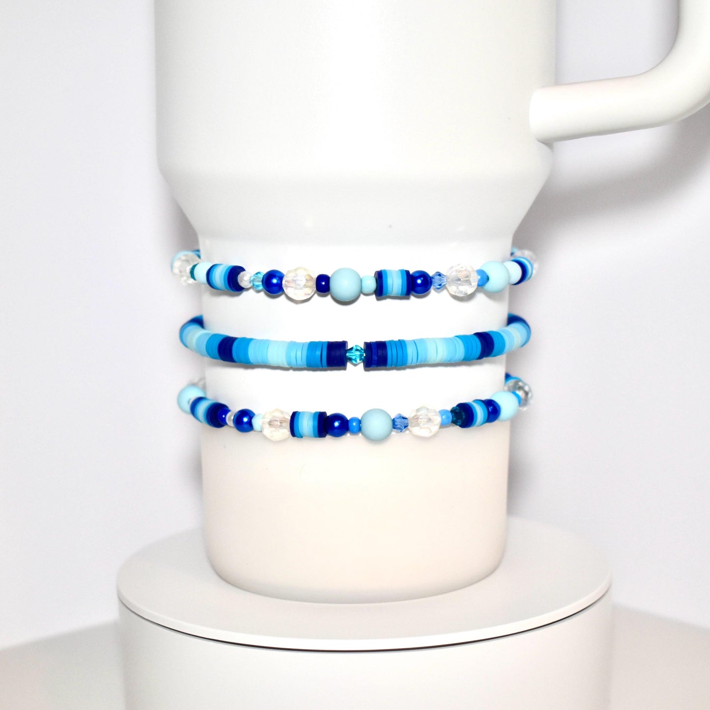 Blue Ombré Bracelets with Crystal Accents