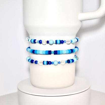 Blue Ombré Bracelets with Crystal Accents