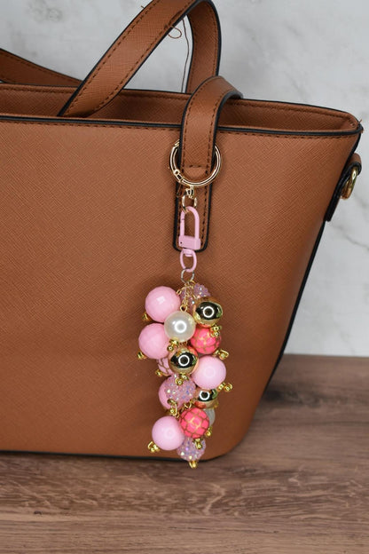Pink and Gold Mermaid Bag Charm - Bag Keychain