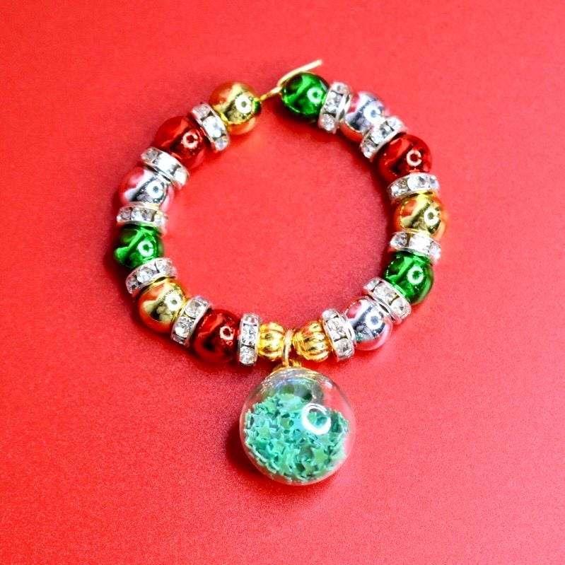 Christmas Ornament Tumbler Handle Charm Bracelet