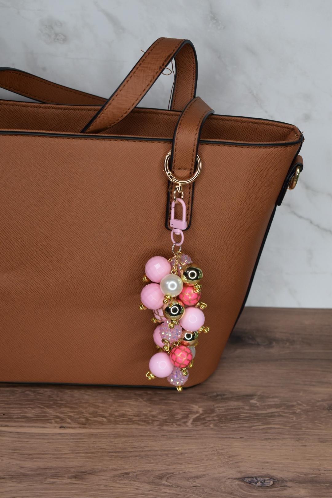 Pink and Gold Mermaid Bag Charm - Bag Keychain