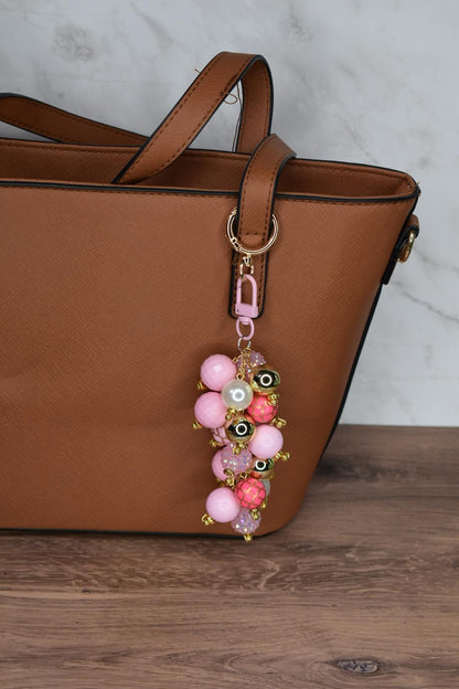 Pink and Gold Mermaid Bag Charm - Bag Keychain