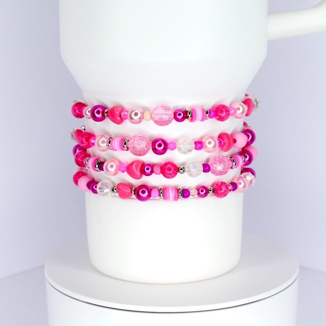 Hot Pink Bracelet Collection - Set of 4
