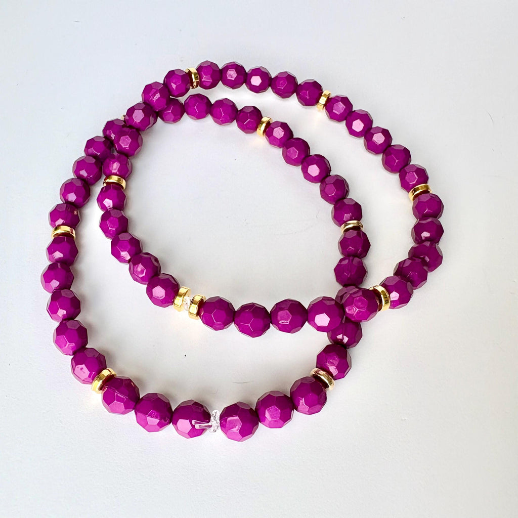 Magenta and Gold Bracelet Collection