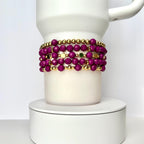Magenta and Gold Bracelet Collection