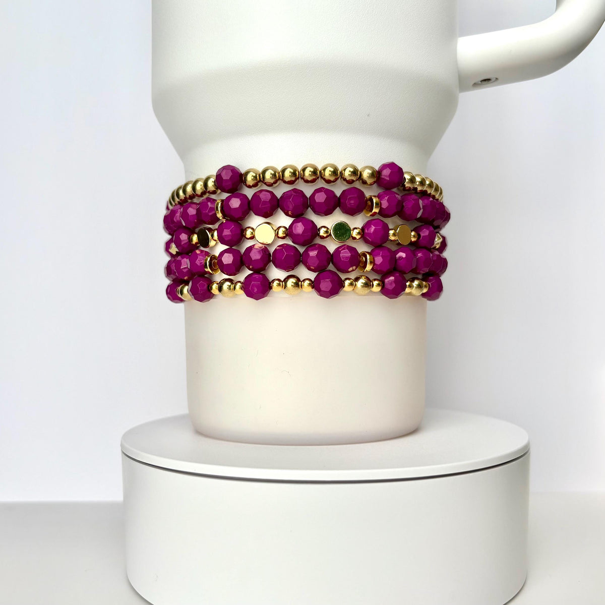 Magenta and Gold Bracelet Collection