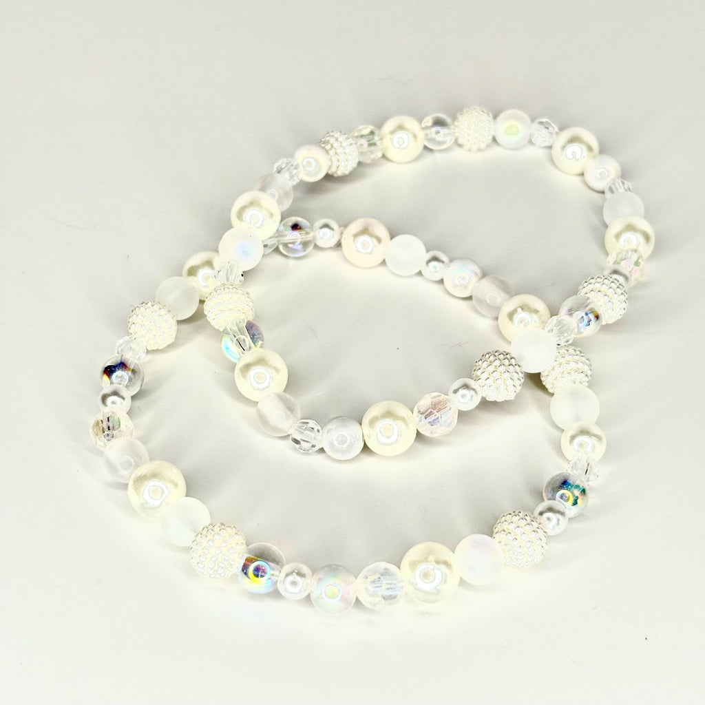 Sparkling White Beaded Bracelet