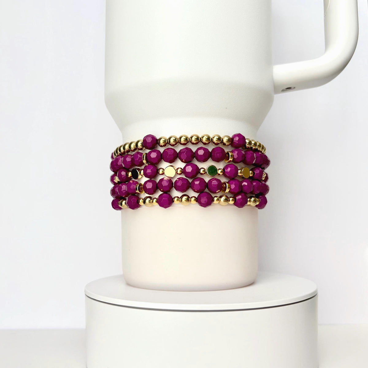 Magenta and Gold Bracelet Collection
