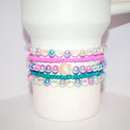 Pearl Seashell Bracelet Collection: Pink, Teal and Pearl Beaded Bracelets