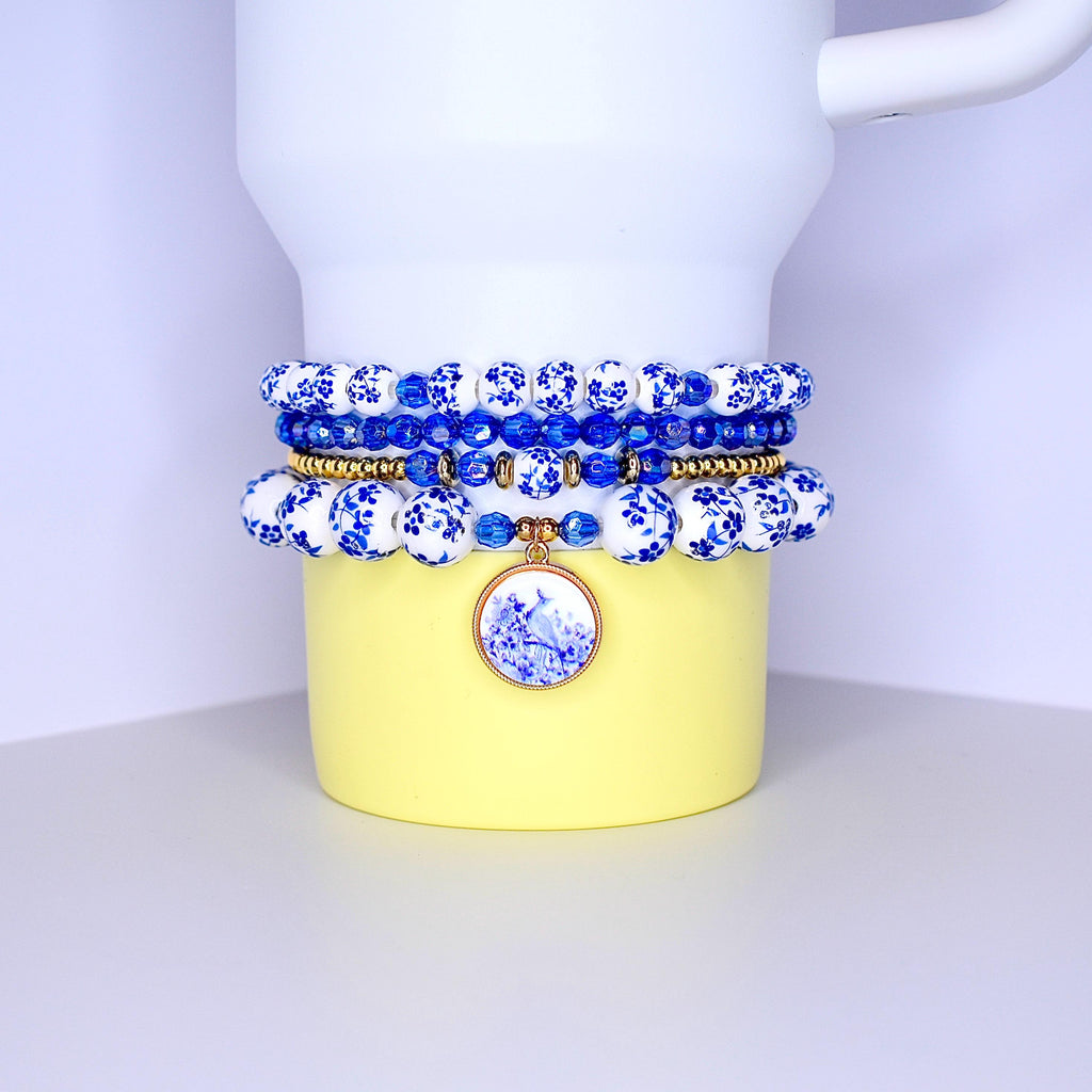 Fashion Forward Collection Tumbler Base Accessories Premium Stretchy Bracelet Set Beautiful Bead Pattern Custom Design Options Metal Charm Details Birthday Gift Idea Multiple Size Compatibility Trendy Drink Holder Personal Style Statement
