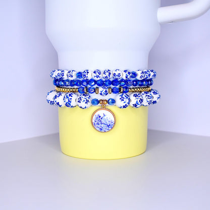 Fashion Forward Collection Tumbler Base Accessories Premium Stretchy Bracelet Set Beautiful Bead Pattern Custom Design Options Metal Charm Details Birthday Gift Idea Multiple Size Compatibility Trendy Drink Holder Personal Style Statement