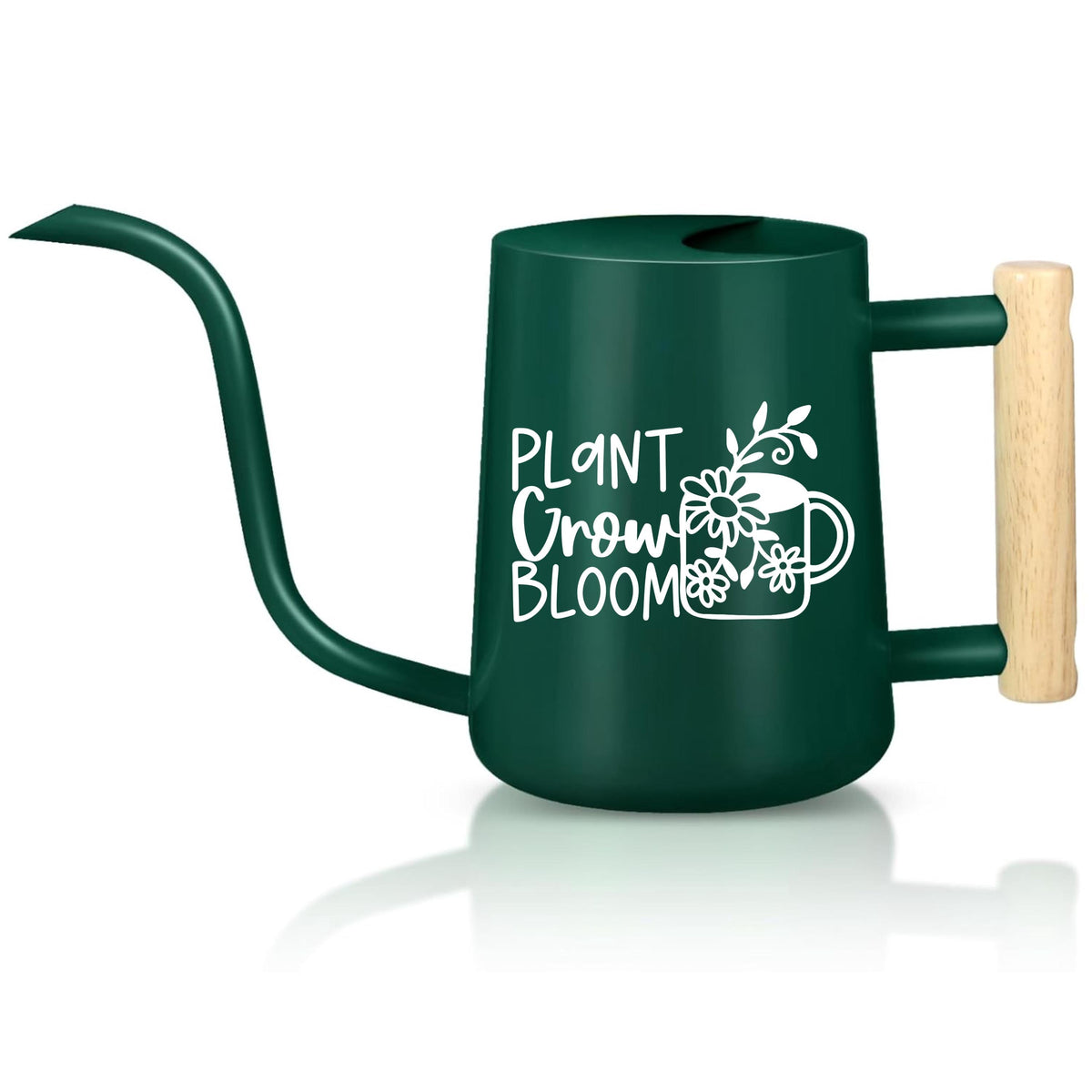 Modern Garden Tool Stainless Steel Watering Can Indoor Plant Care Essential Precise Control Spout Wooden Handle Accent Premium Construction Quality Metal Body Beautiful Design Multiple Colors Available Plant Care Accessory Practical Gift