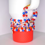 tumbler bracelet patriotic cup accessory gift idea for summer drink holder charm design for independence day decoration water bottle band american flag colored jewelry custom stanley handle decoration tumbler charm bracelet patriotic fourth july drink accessory cup holder band custom drinkware embellishment gift idea for independence day style american flag