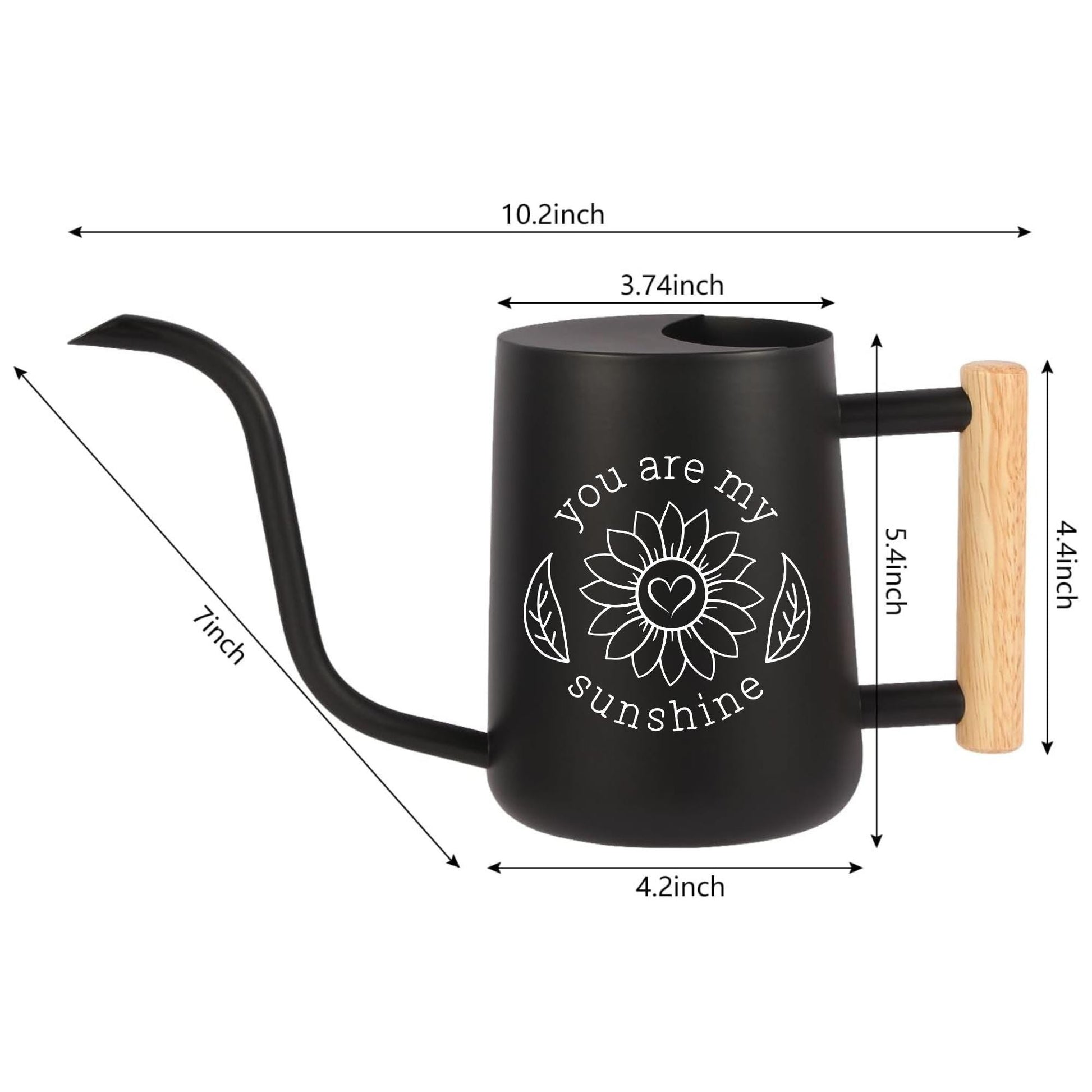 Personalized Metal Watering Can with Wood Handle - You Are My Sunshine