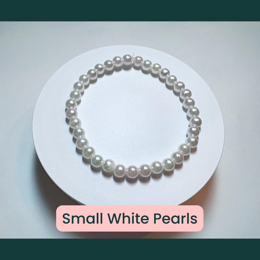 Pink and White Faux Pearl Beaded Bracelets