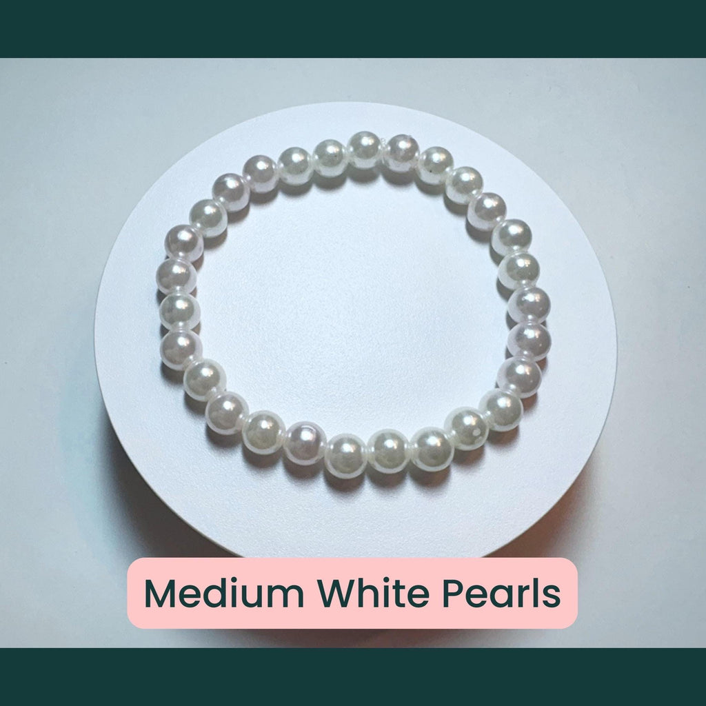 Pink and White Faux Pearl Beaded Bracelets