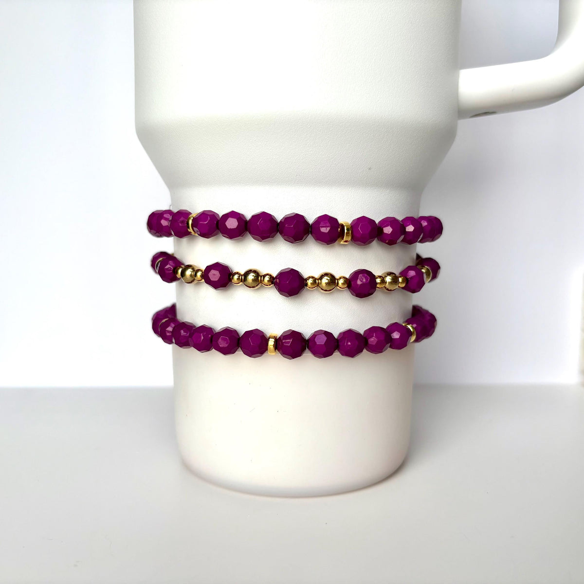 Magenta and Gold Bracelet Collection