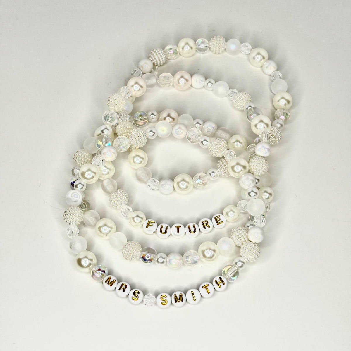 Sparkling White Beaded Bracelet