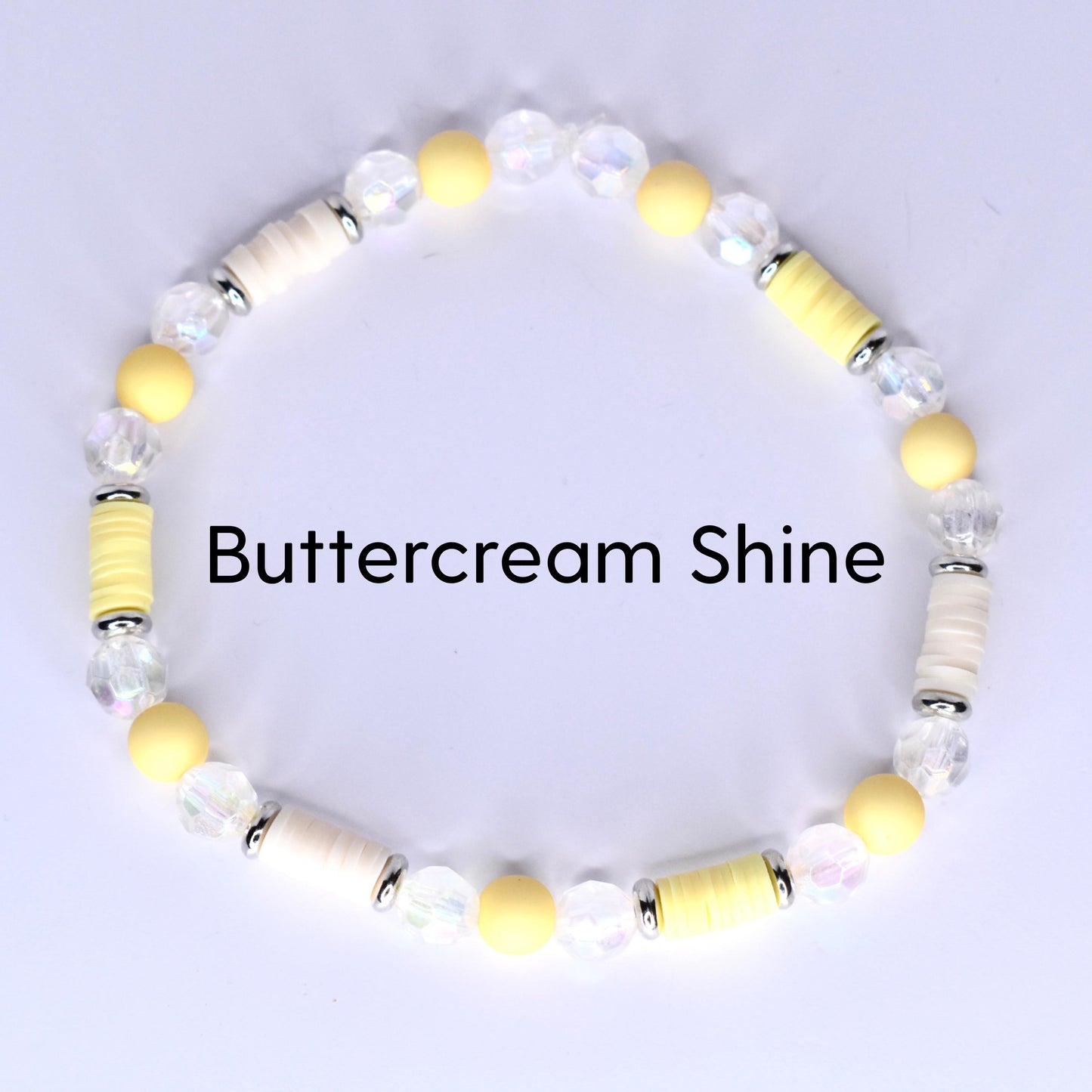 Sunshine Yellow and Pearl Bracelet Stack - 5 Piece Set