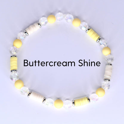 Sunshine Yellow and Pearl Bracelet Stack - 5 Piece Set