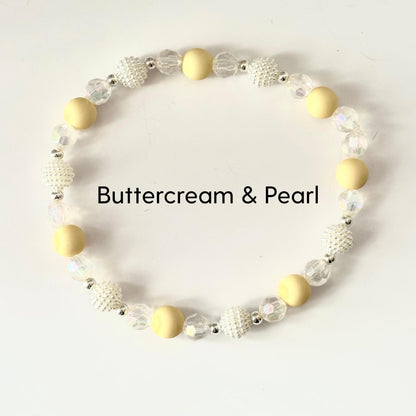 Sunshine Yellow and Pearl Bracelet Stack - 5 Piece Set