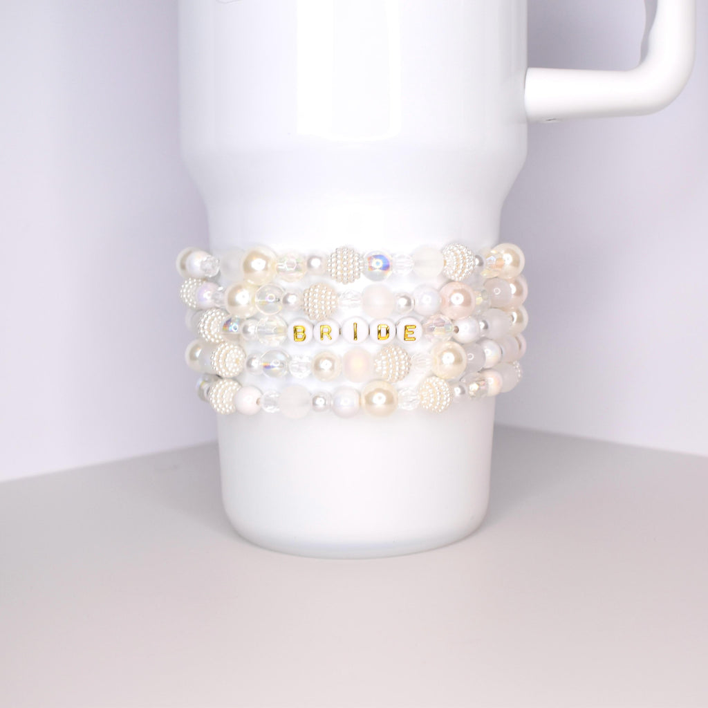 Sparkling White Beaded Bracelet