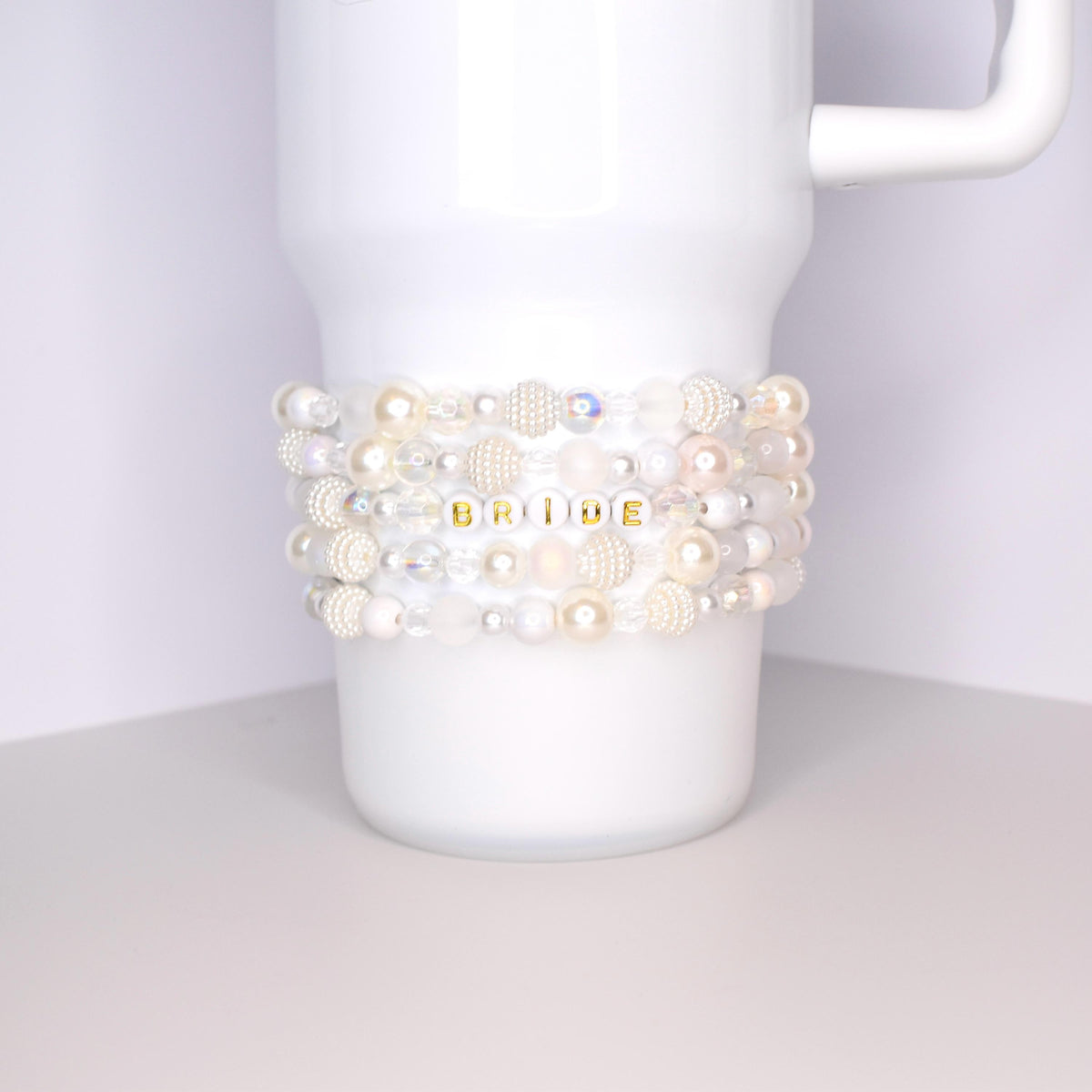 Sparkling White Beaded Bracelet