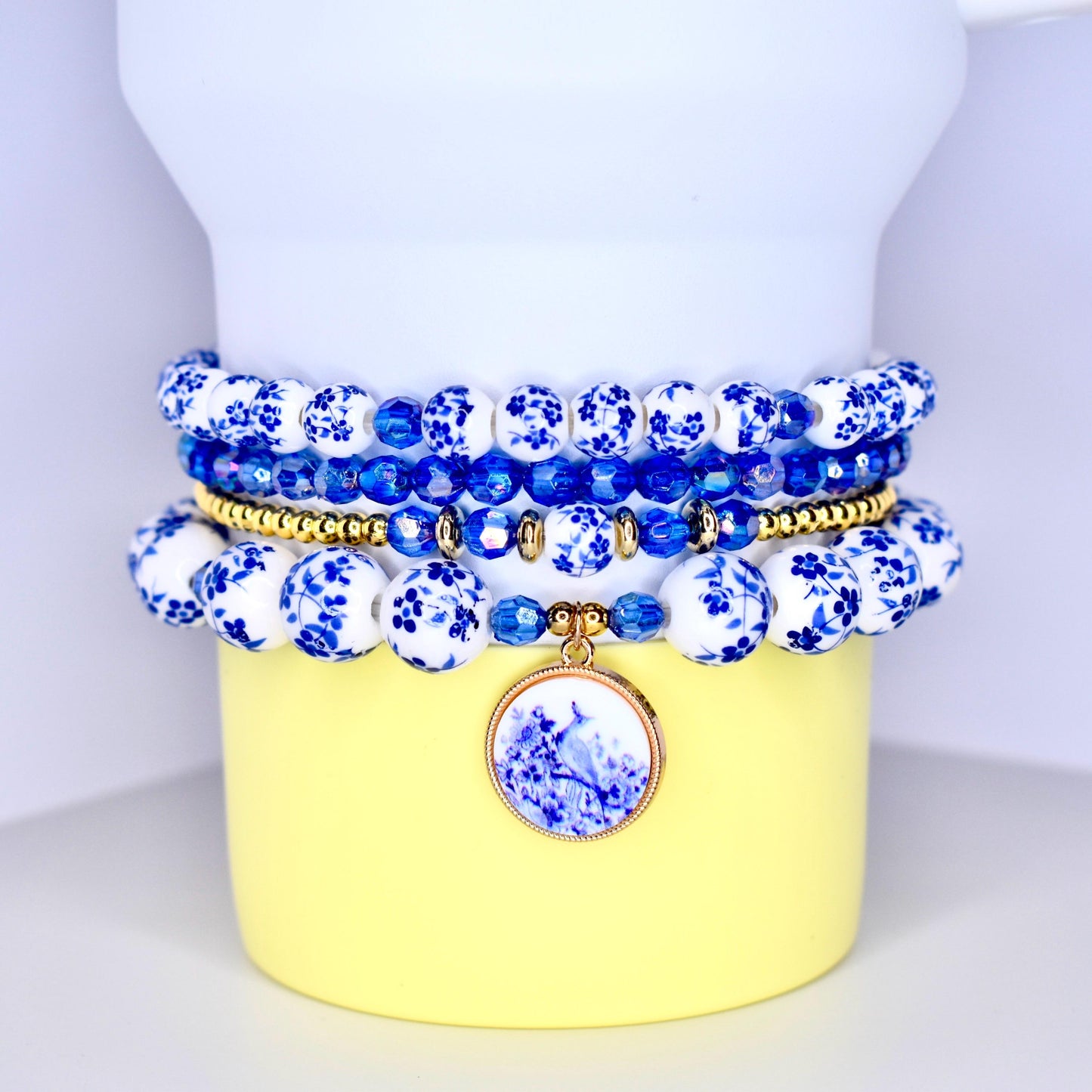 Birthday Present Finder Tumbler Base Decoration Set Premium Stretchy Bracelet Collection Custom Design Options Beautiful Bead Patterns Metal Charm Details Fashion Forward Style Multiple Size Compatibility Trendy Drink Holder Personalized