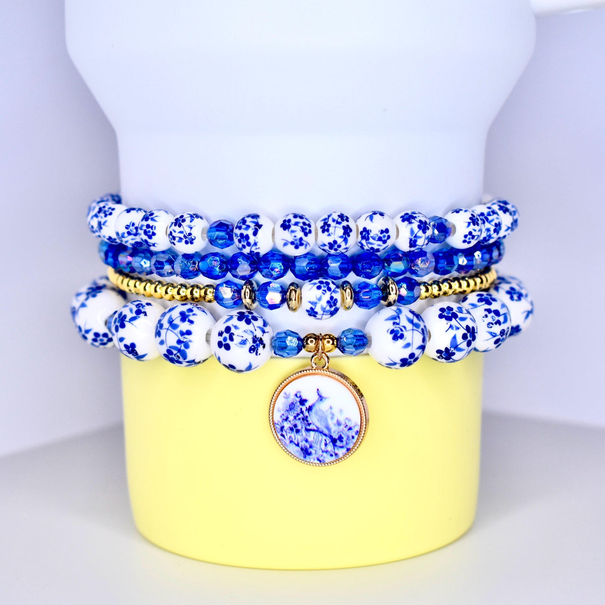 Birthday Present Finder Tumbler Base Decoration Set Premium Stretchy Bracelet Collection Custom Design Options Beautiful Bead Patterns Metal Charm Details Fashion Forward Style Multiple Size Compatibility Trendy Drink Holder Personalized