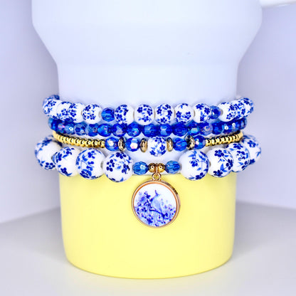 Birthday Present Finder Tumbler Base Decoration Set Premium Stretchy Bracelet Collection Custom Design Options Beautiful Bead Patterns Metal Charm Details Fashion Forward Style Multiple Size Compatibility Trendy Drink Holder Personalized