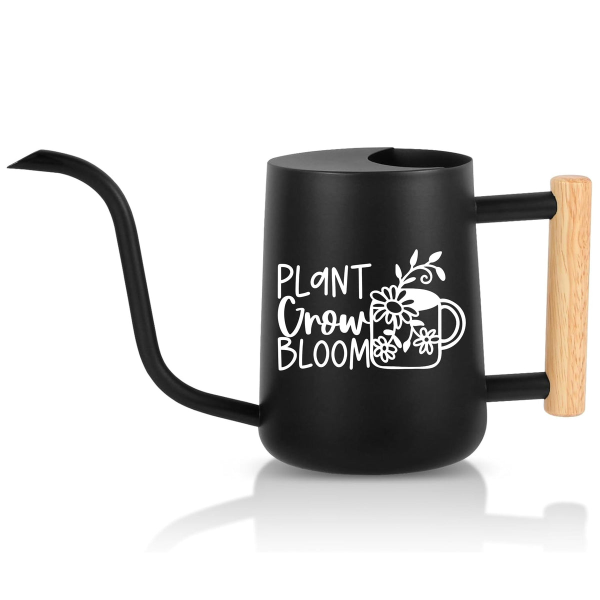 Stainless Steel Watering Can Modern Design Indoor Plant Care Essential Garden Tool Wooden Handle Gooseneck Spout Precise Watering Control Metal Body Construction Premium Quality Finish Multiple Color Options Available Minimalist Style