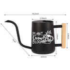 Personalized Watering Can with Wood Handle - Plant Grow Bloom