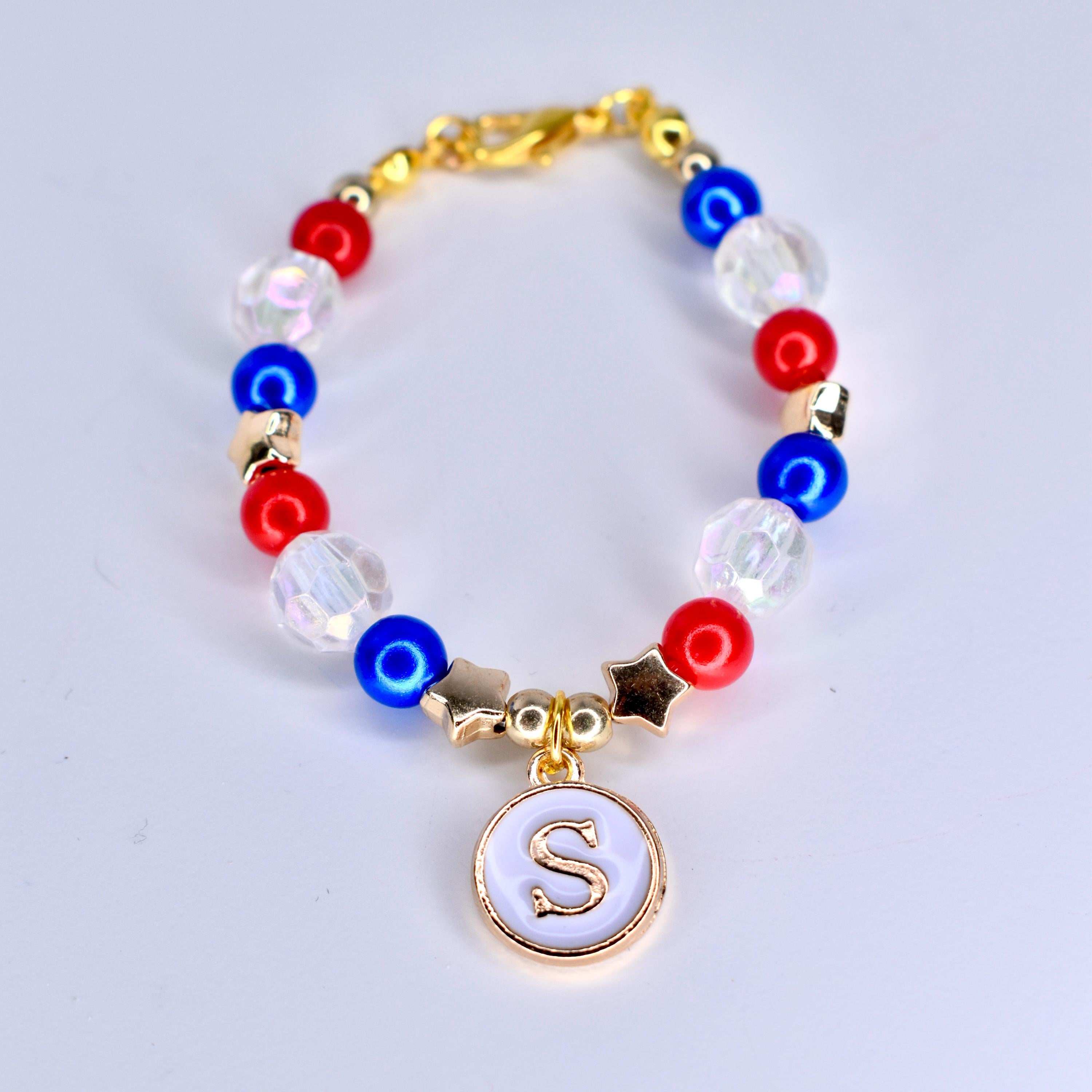 4th of July Independence Day Patriotic Tumbler Bracelet Custom Beaded Design Water Bottle Band Collection Quality Construction Multiple Size Compatible Beautiful Charm Selection Perfect Gift Idea Holiday Style Essential Cup Holder