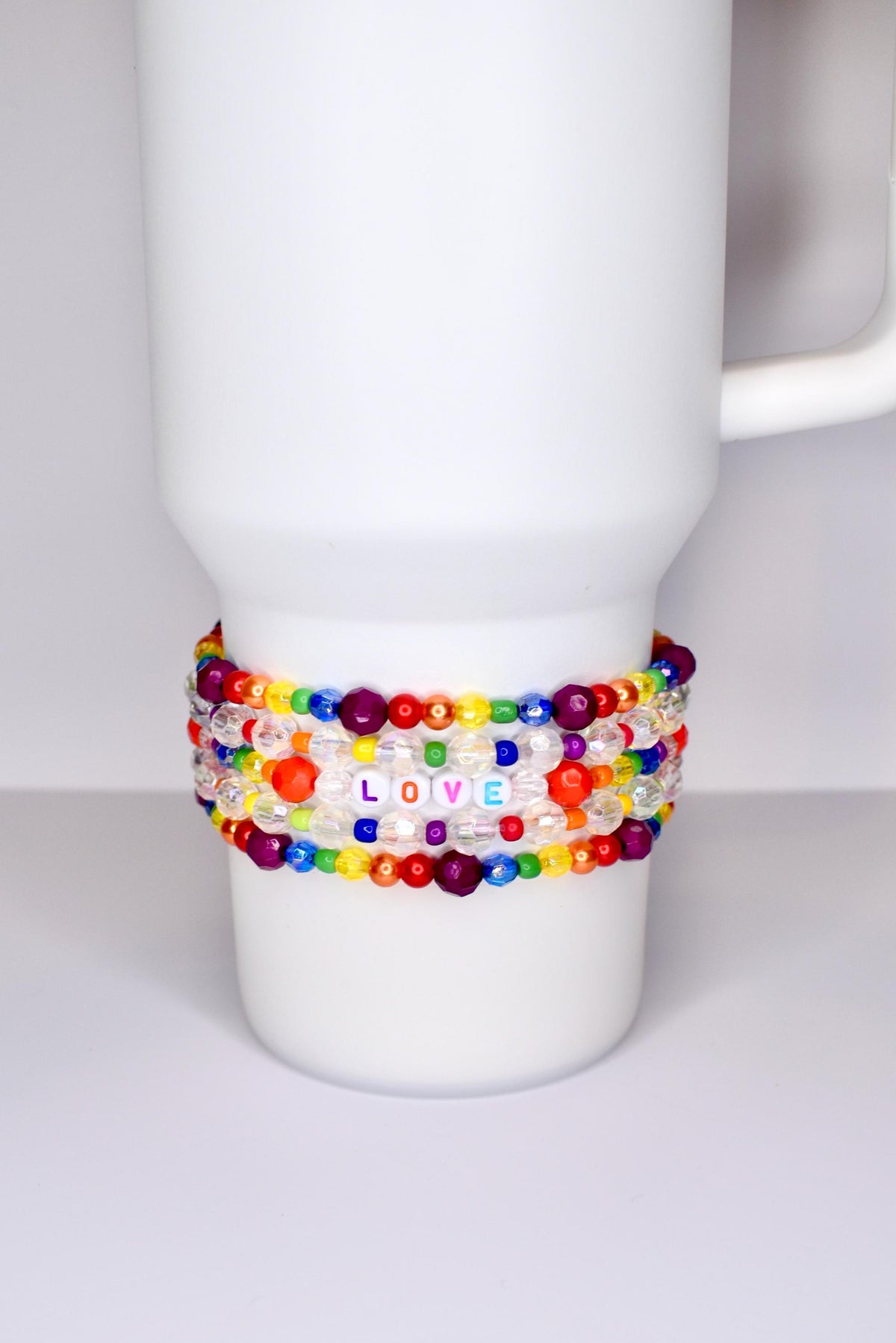 Tumbler Braded Bracelet Cup Decoration Pride Accessory Custom Design Letter Charm Tumbler Jewelry Rainbow Band Elastic Strap Bottle Holder Drink Identification Stanley Cup Personalized Gift Rainbow Letter Charm Tumbler Decoration Pride Gift Bottle Accessory Custom Band Elastic Bracelet Cup Jewelry Hydrojug Strap Drink Holder Yeti Decoration Tumbler Style Personalized Cup