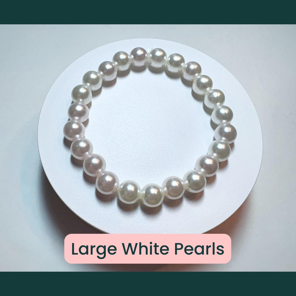 Pink and White Faux Pearl Beaded Bracelets