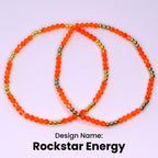 Camouflage Bracelet Stack with Music Charms: Gold, Brown, and Orange Charm Bracelets