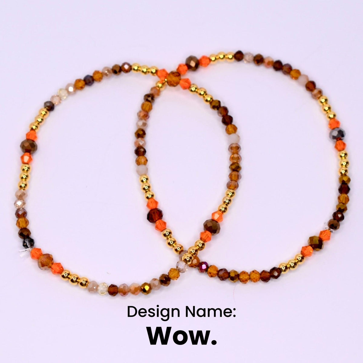 Camouflage Bracelet Stack with Music Charms: Gold, Brown, and Orange Charm Bracelets