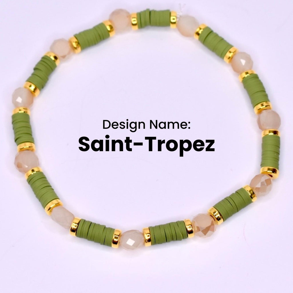 Camouflage Bracelet Stack with Music Charms: Gold, Brown, and Orange Charm Bracelets