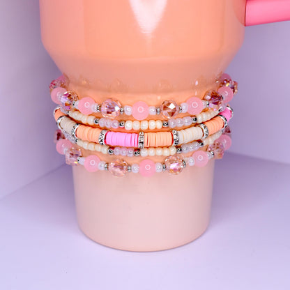 stanley pink mesa sunset bracelet stack pink mesa sunset Stanley bracelets set of 5 tumbler bracelets pink sunset